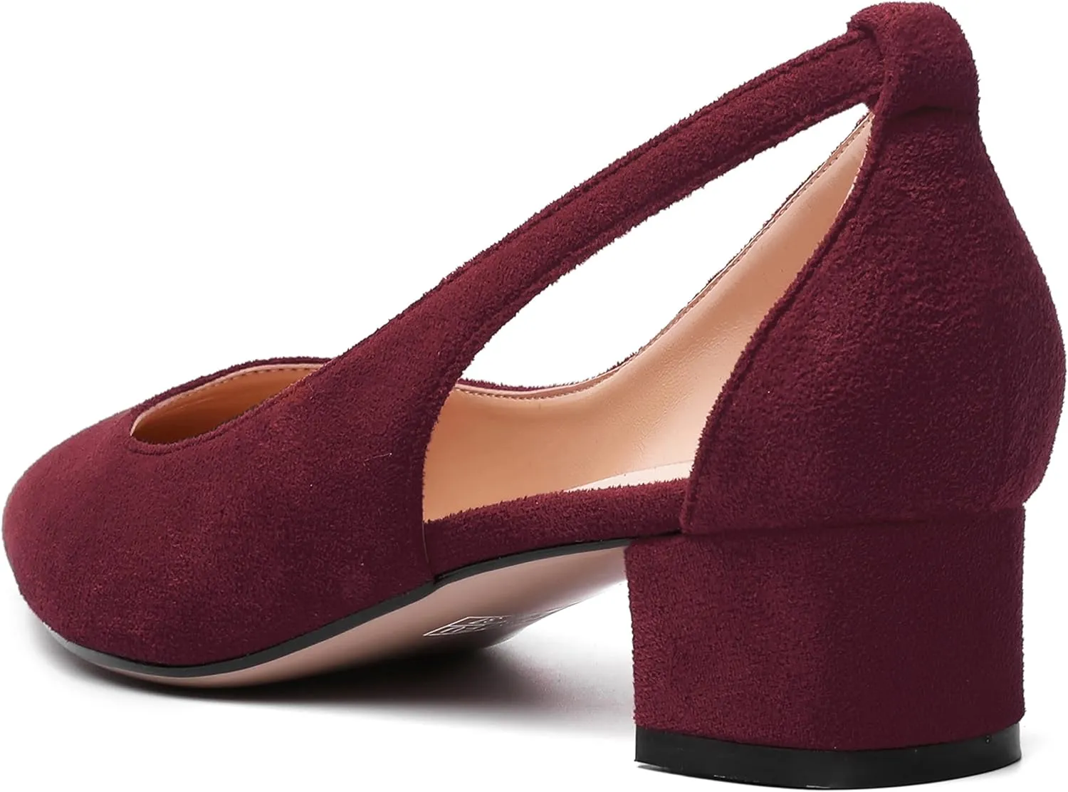 MERRORI Womens Pointed Toe Dress Slip On Suede Evening Chunky Low Heel Pumps Shoes 1.5 Inch