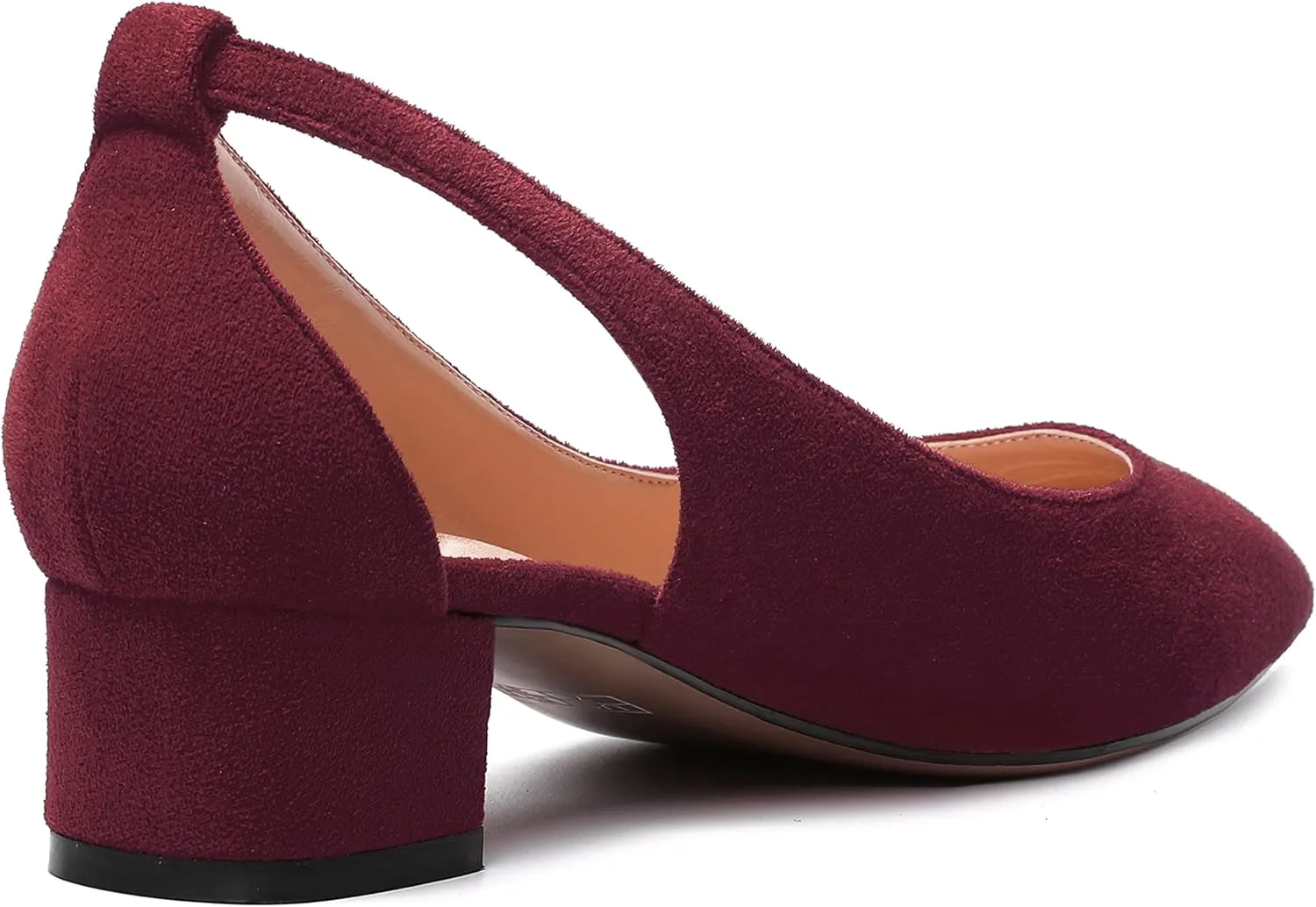MERRORI Womens Pointed Toe Dress Slip On Suede Evening Chunky Low Heel Pumps Shoes 1.5 Inch
