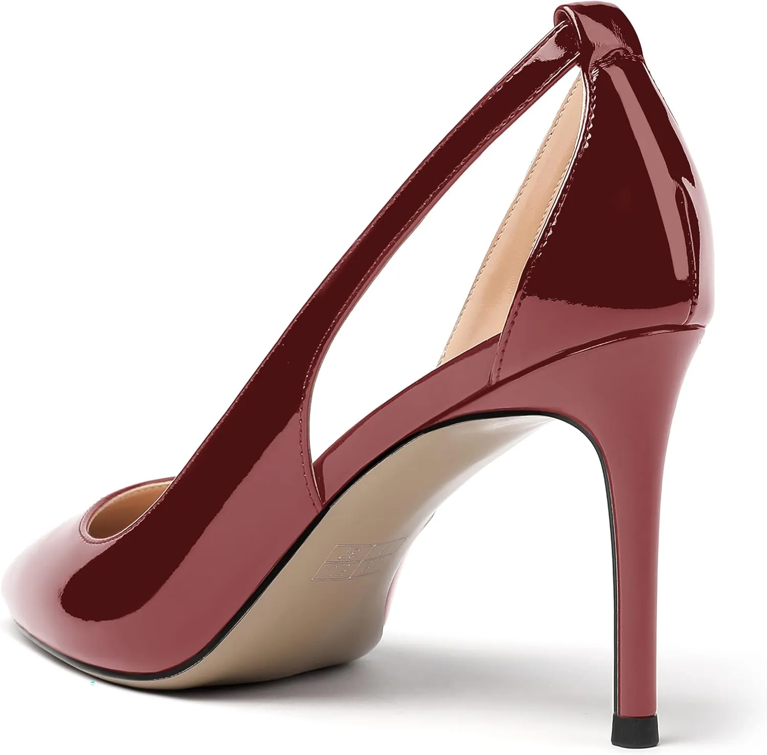 MERRORI Women's Pointed Toe Party Patent Solid Fashion Slip On Stiletto High Heel Pumps Shoes 3.3 Inch