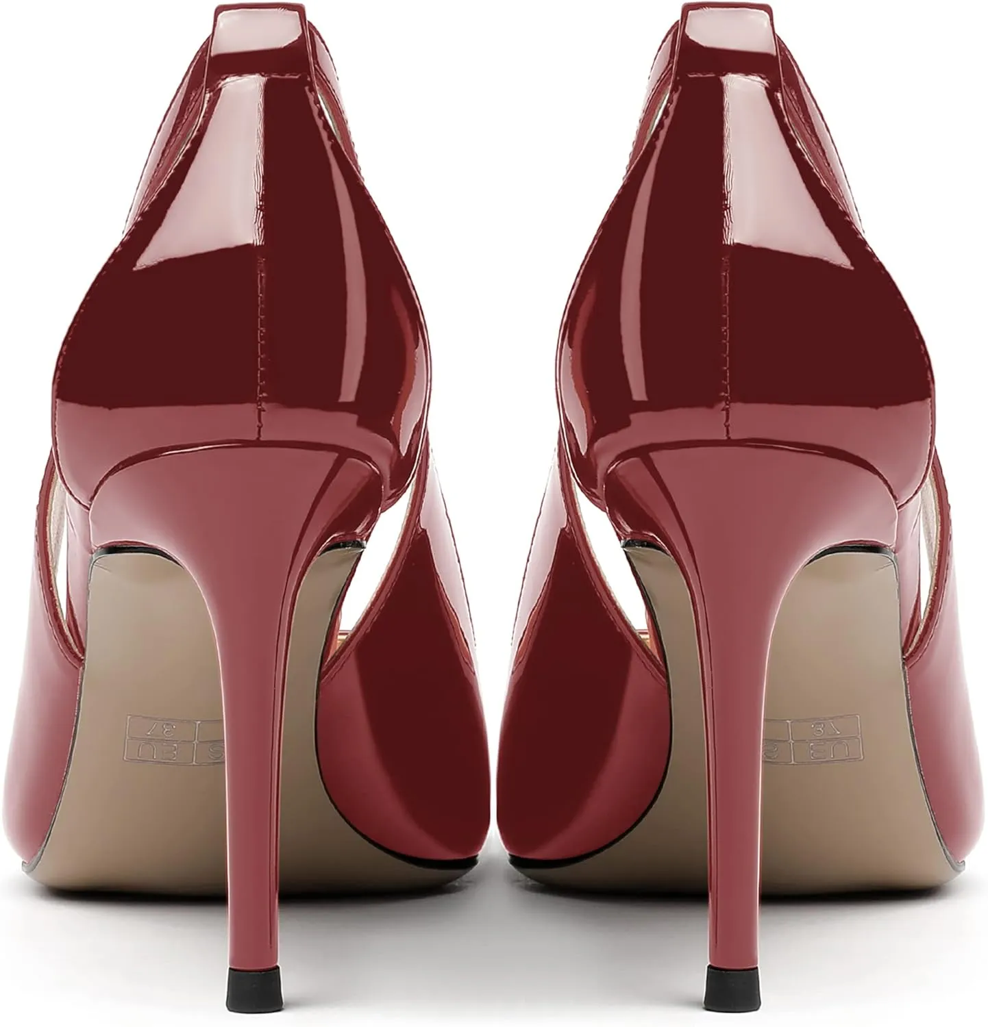 MERRORI Women's Pointed Toe Party Patent Solid Fashion Slip On Stiletto High Heel Pumps Shoes 3.3 Inch
