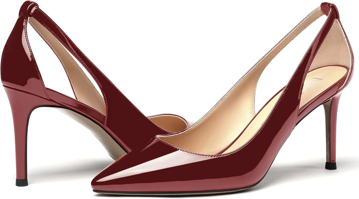 MERRORI Women's Pointed Toe Party Patent Solid Fashion Slip On Stiletto High Heel Pumps Shoes 3.3 Inch