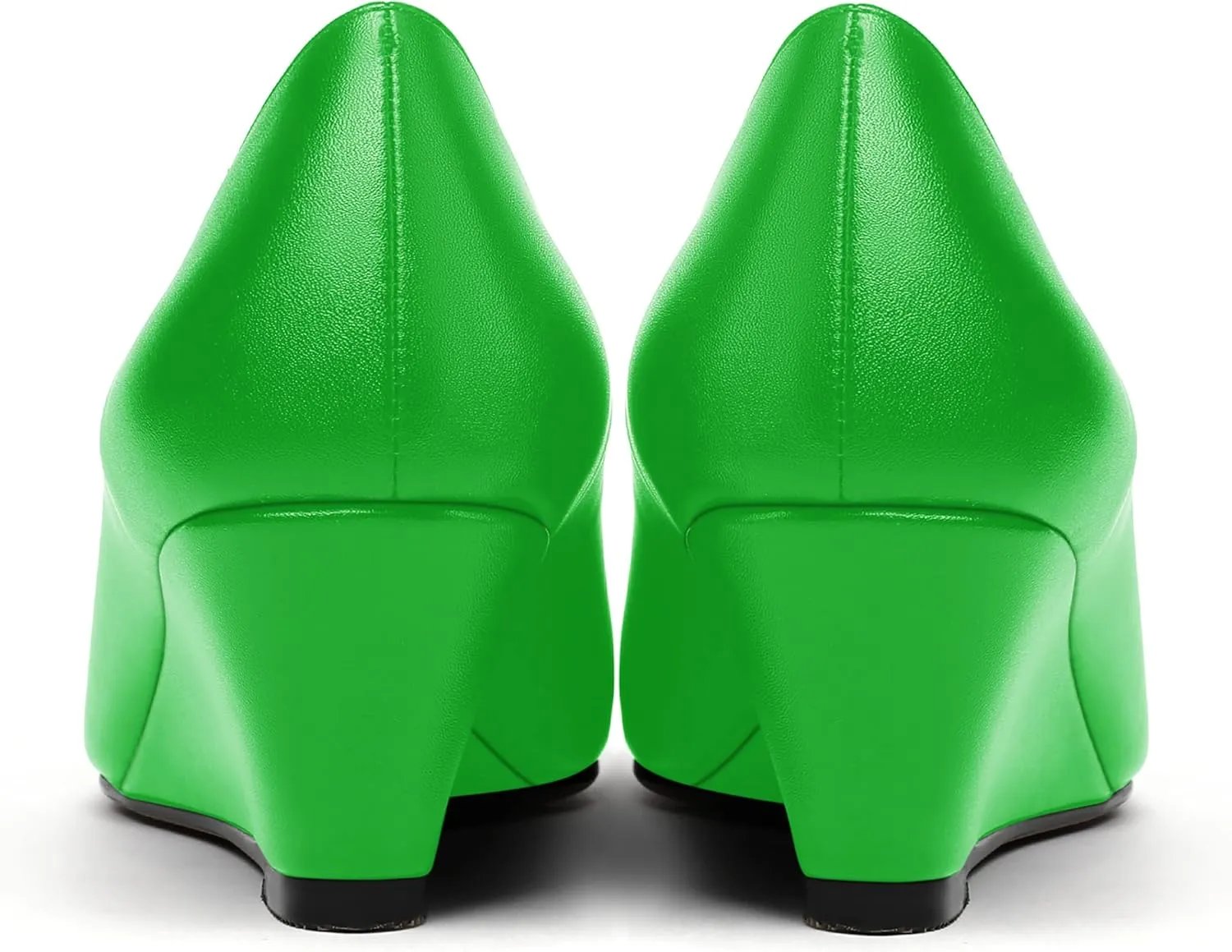 MERRORI Women's Pumps Wedge Heels Low Heel Slip On Matte Pointed Toe Pumps Womens Shoes 2 Inch