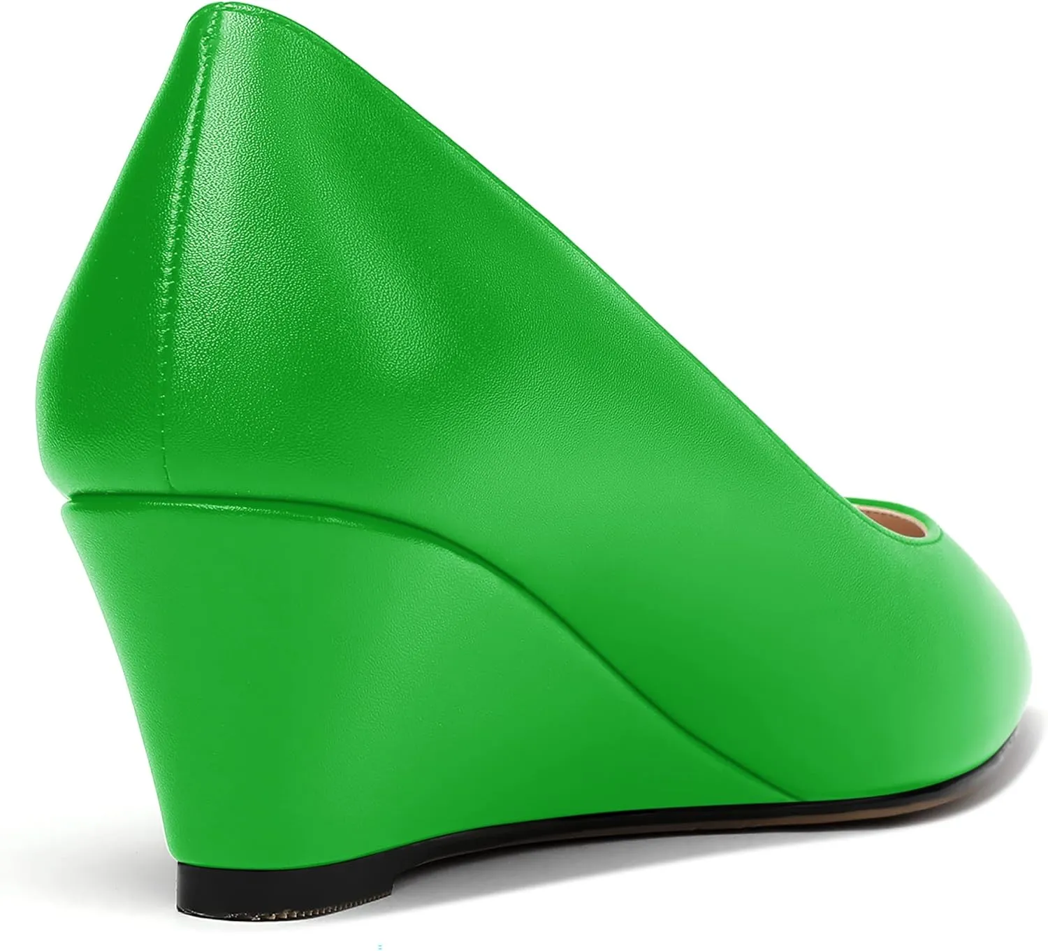 MERRORI Women's Pumps Wedge Heels Low Heel Slip On Matte Pointed Toe Pumps Womens Shoes 2 Inch