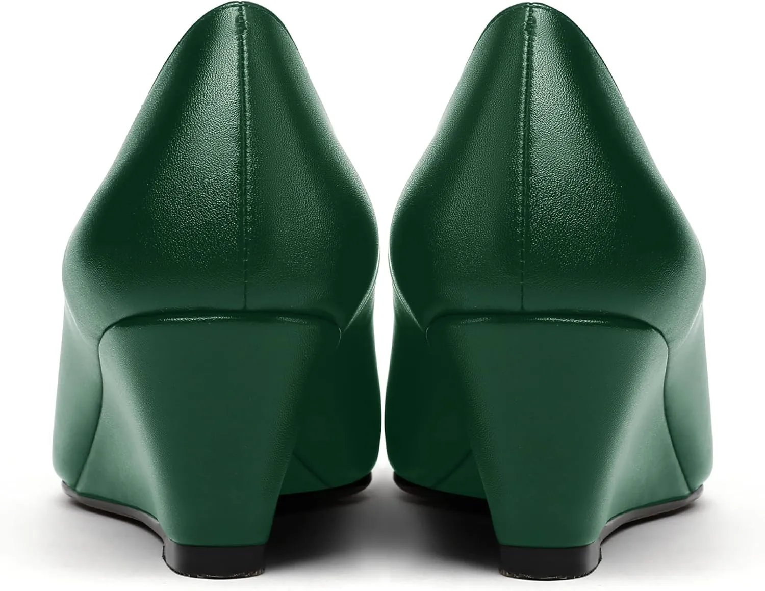 MERRORI Women's Pumps Wedge Heels Low Heel Slip On Matte Pointed Toe Pumps Womens Shoes 2 Inch