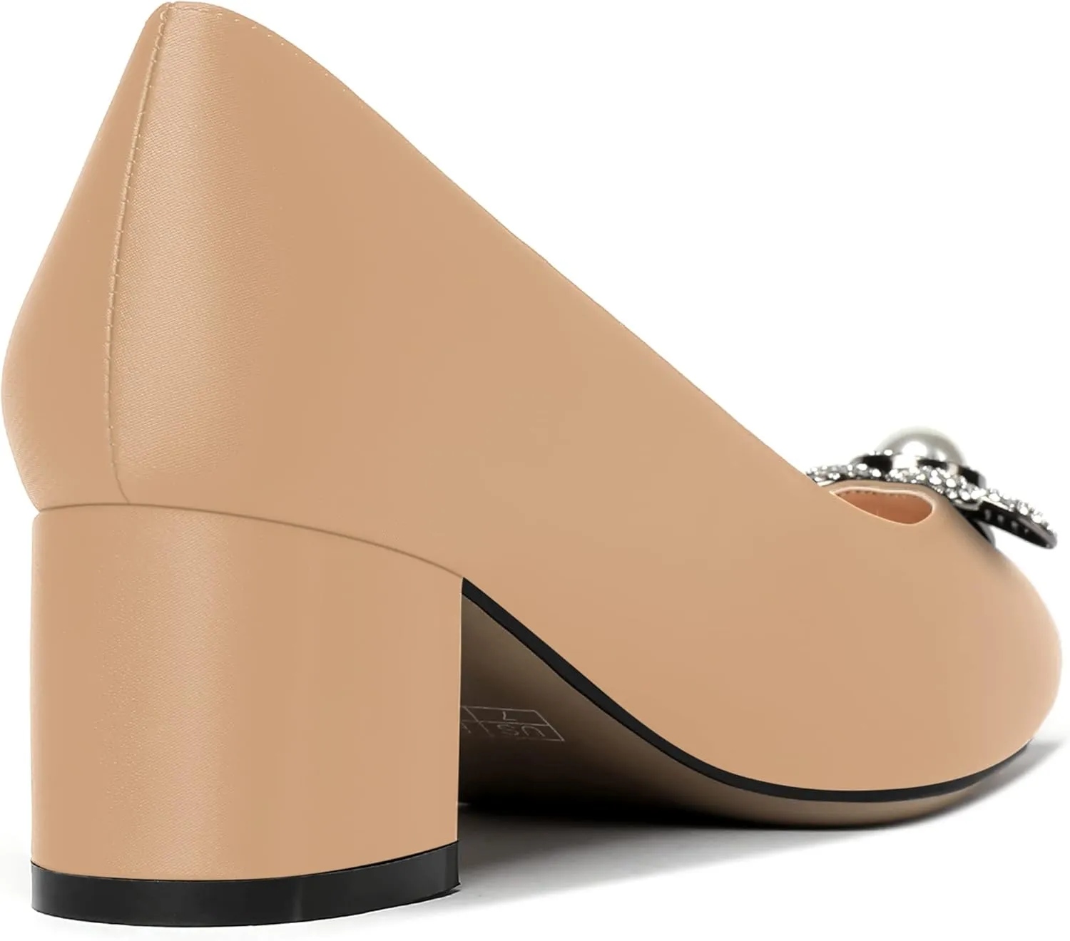 MERRORI Womens Simple Casual Slip On Solid Satin Pointed Toe Chunky Low Heel Pumps Shoes 1.5 Inch