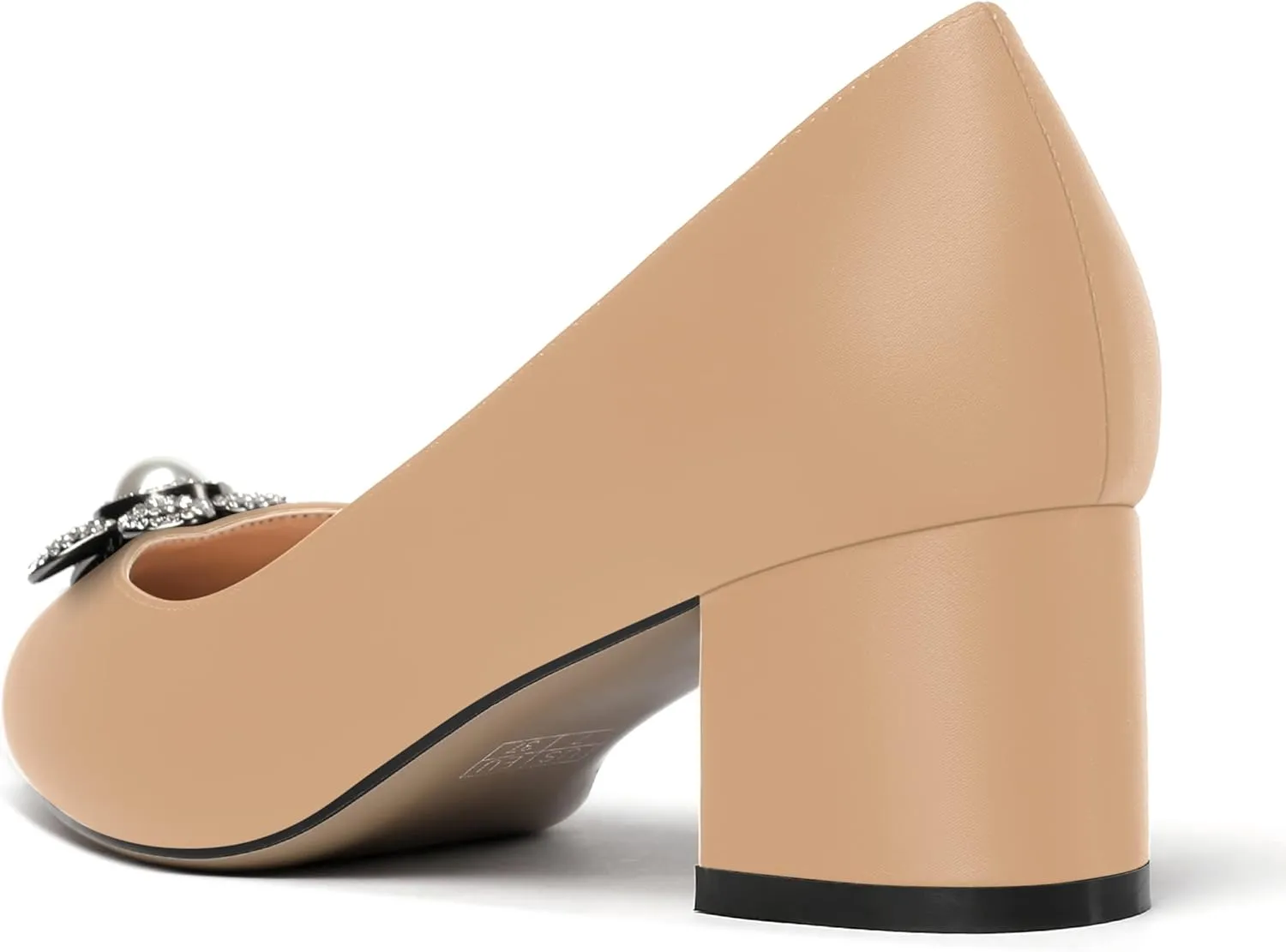MERRORI Womens Simple Casual Slip On Solid Satin Pointed Toe Chunky Low Heel Pumps Shoes 1.5 Inch