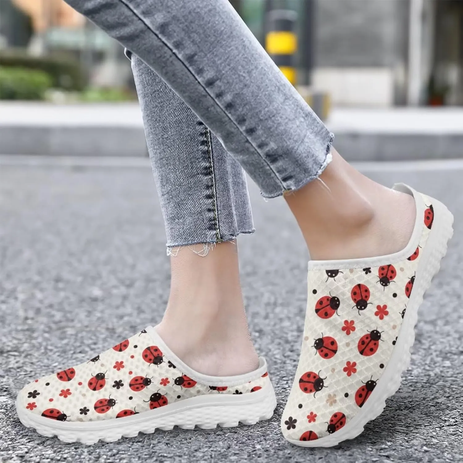 Mesh Flats Water Shoes for Women Slip On Barefoot Aque Shoes Womens Mules for Summer Quick Dry Casual Walking Flats