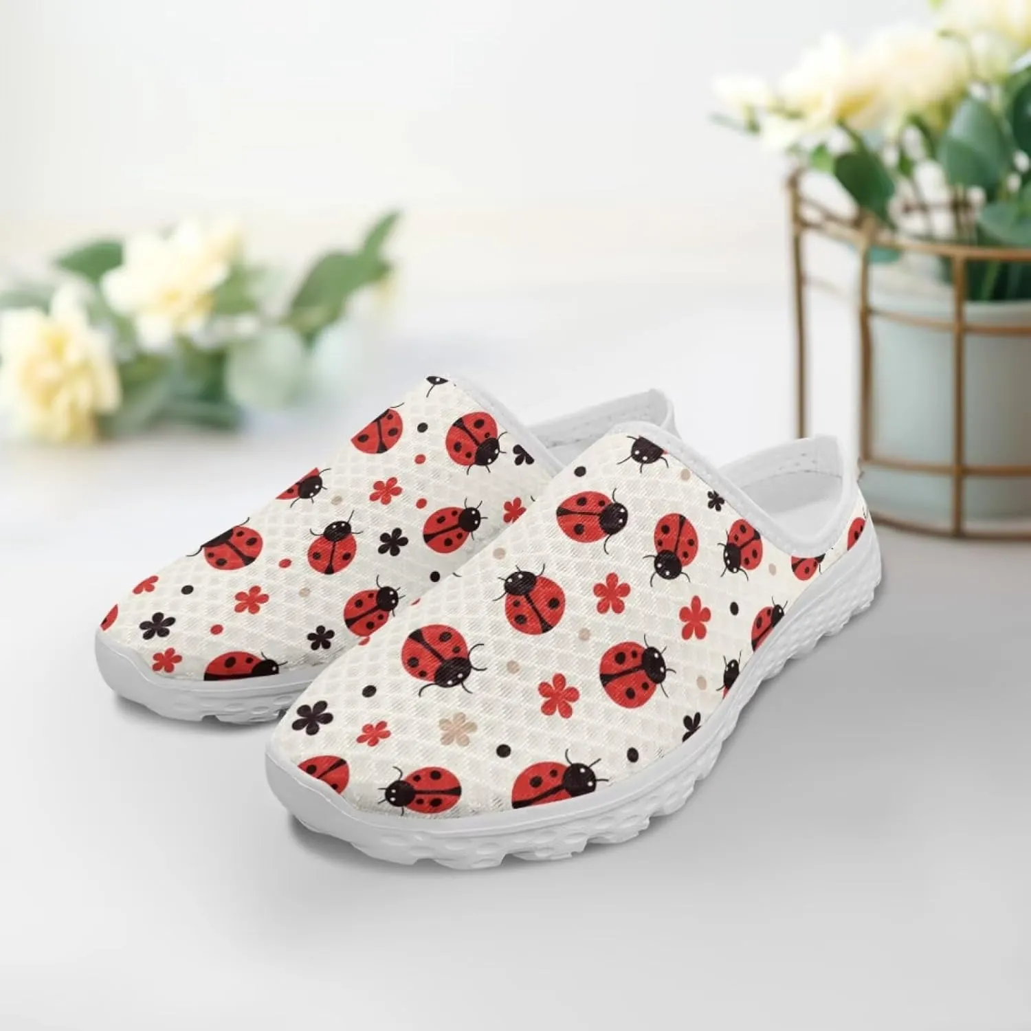 Mesh Flats Water Shoes for Women Slip On Barefoot Aque Shoes Womens Mules for Summer Quick Dry Casual Walking Flats
