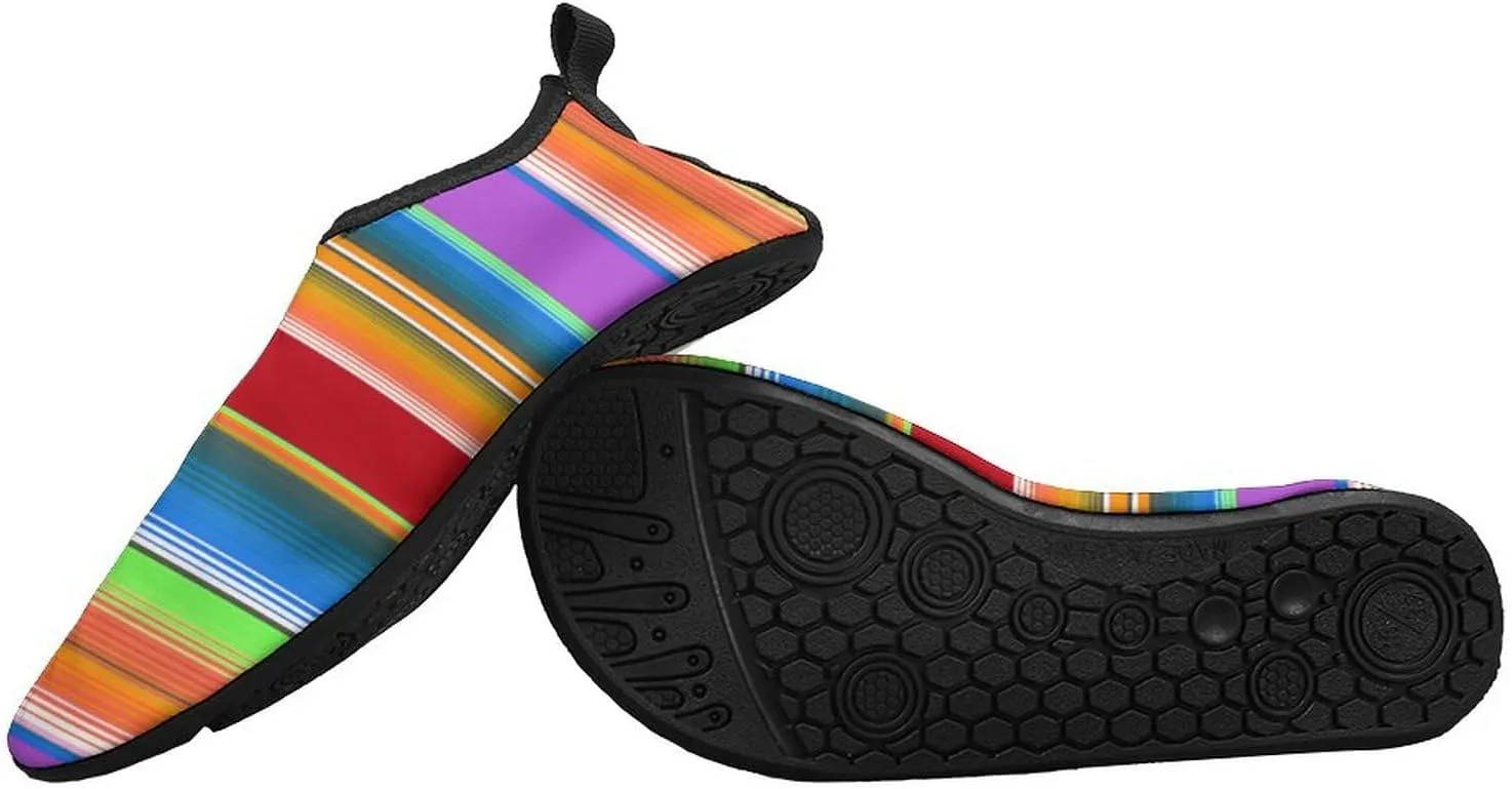 Mexican Stripes Water Shoes Men Women Non Slip Water Shoes Quick Dry Barefoot Aqua Socks Swim Shoes Outdoor Sports