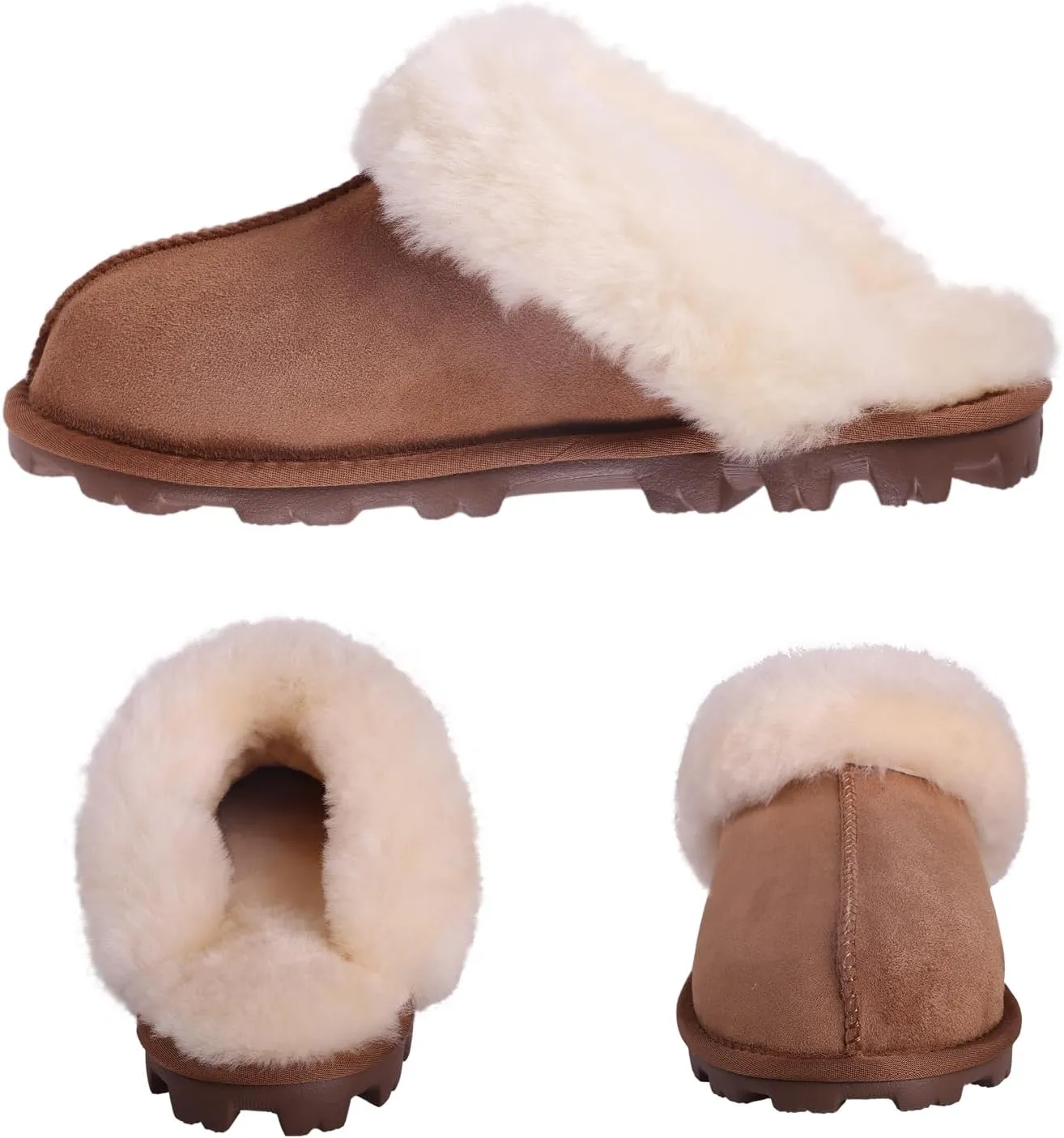 MH MYLUNE HOME Australian Sheepskin Slippers for Women - Luxuriously Soft and Sturdy, Ideal for Indoor and Outdoor Use - Shearling and Sheepskin Mule Slippers for Women