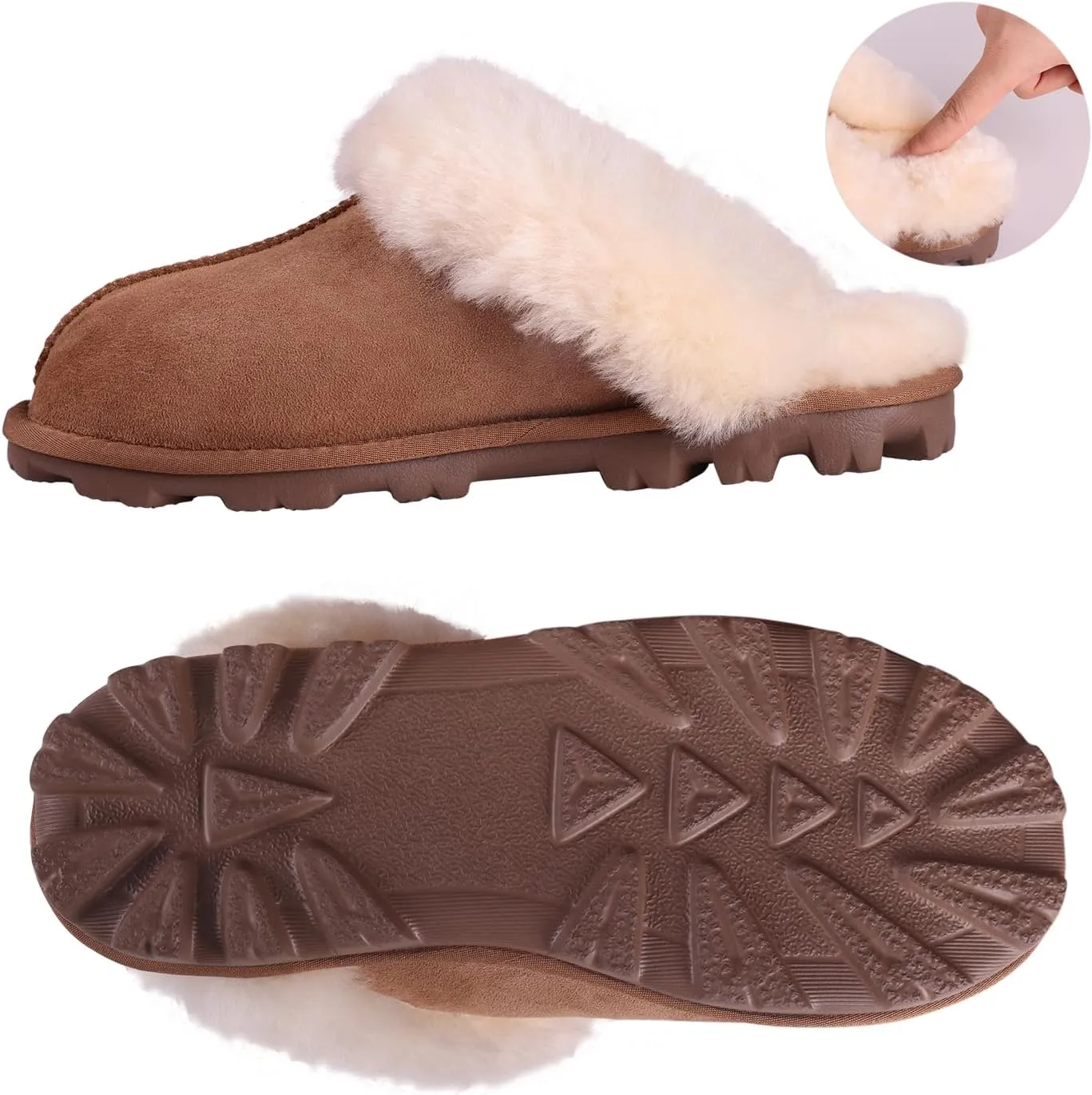 MH MYLUNE HOME Australian Sheepskin Slippers for Women - Luxuriously Soft and Sturdy, Ideal for Indoor and Outdoor Use - Shearling and Sheepskin Mule Slippers for Women