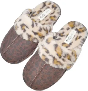 Millffy Women's Comfy Faux Fur Lining Clog Scuff House Shoes Memory Foam Slip on Anti-Skid Sole