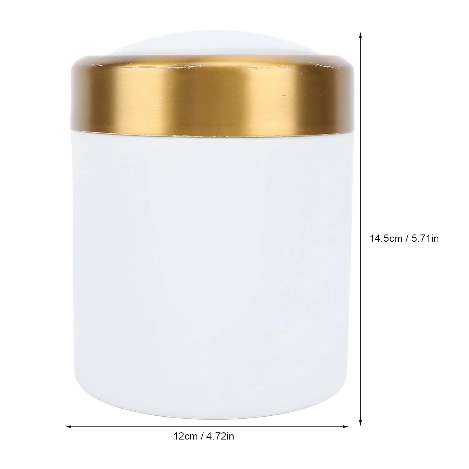 Mini Trash Can with Lid, Desktop Trash Can, Stainless Steel Stylish Desktop Waste Basket Small Garbage Can with Lid, for Living Room Kitchen Office (White)
