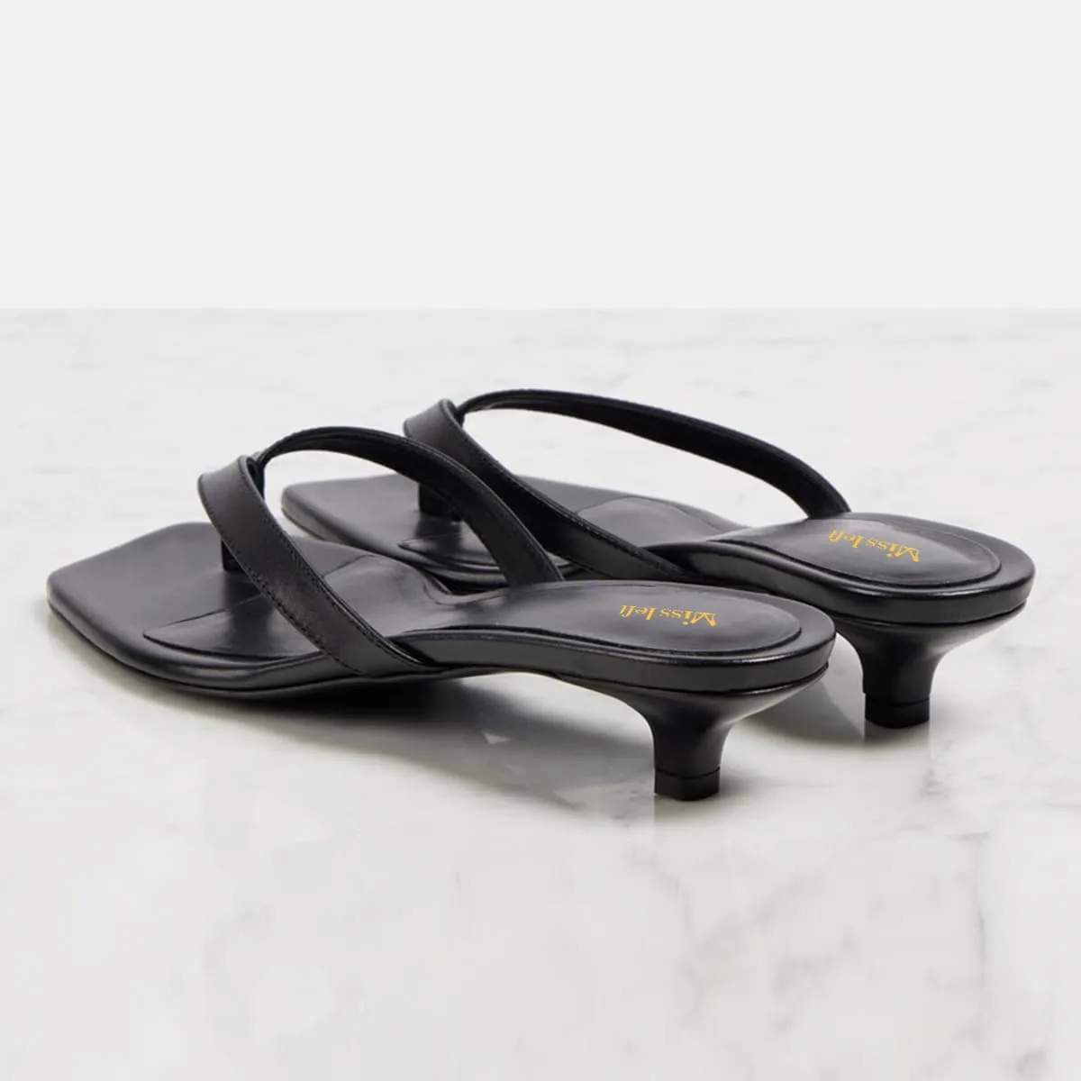 miss left Women Classic Open Toe Slip on Flip Flops Low Heel Comfortable Slide Sandals Casual Daily Wear Slippers Size 4-16 US