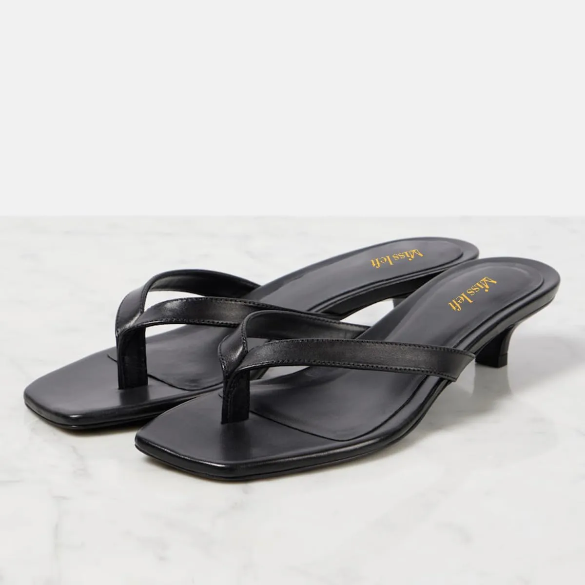 miss left Women Classic Open Toe Slip on Flip Flops Low Heel Comfortable Slide Sandals Casual Daily Wear Slippers Size 4-16 US