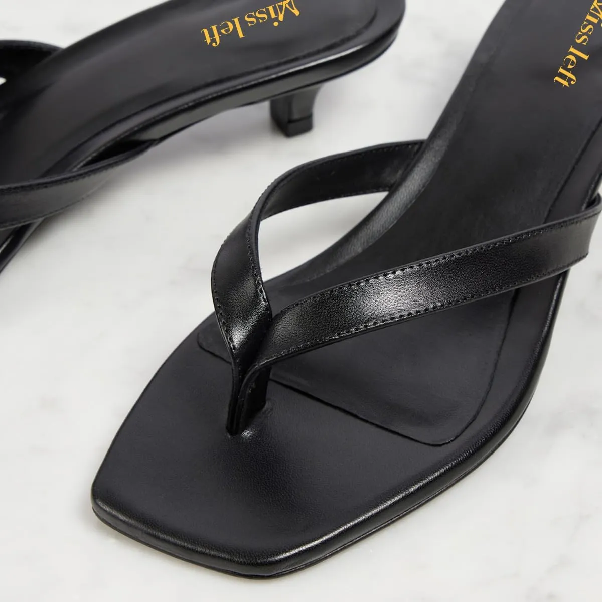 miss left Women Classic Open Toe Slip on Flip Flops Low Heel Comfortable Slide Sandals Casual Daily Wear Slippers Size 4-16 US
