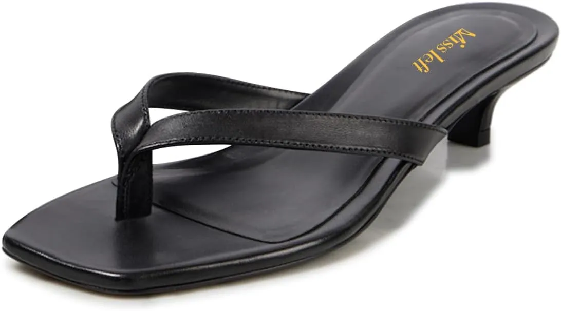 miss left Women Classic Open Toe Slip on Flip Flops Low Heel Comfortable Slide Sandals Casual Daily Wear Slippers Size 4-16 US