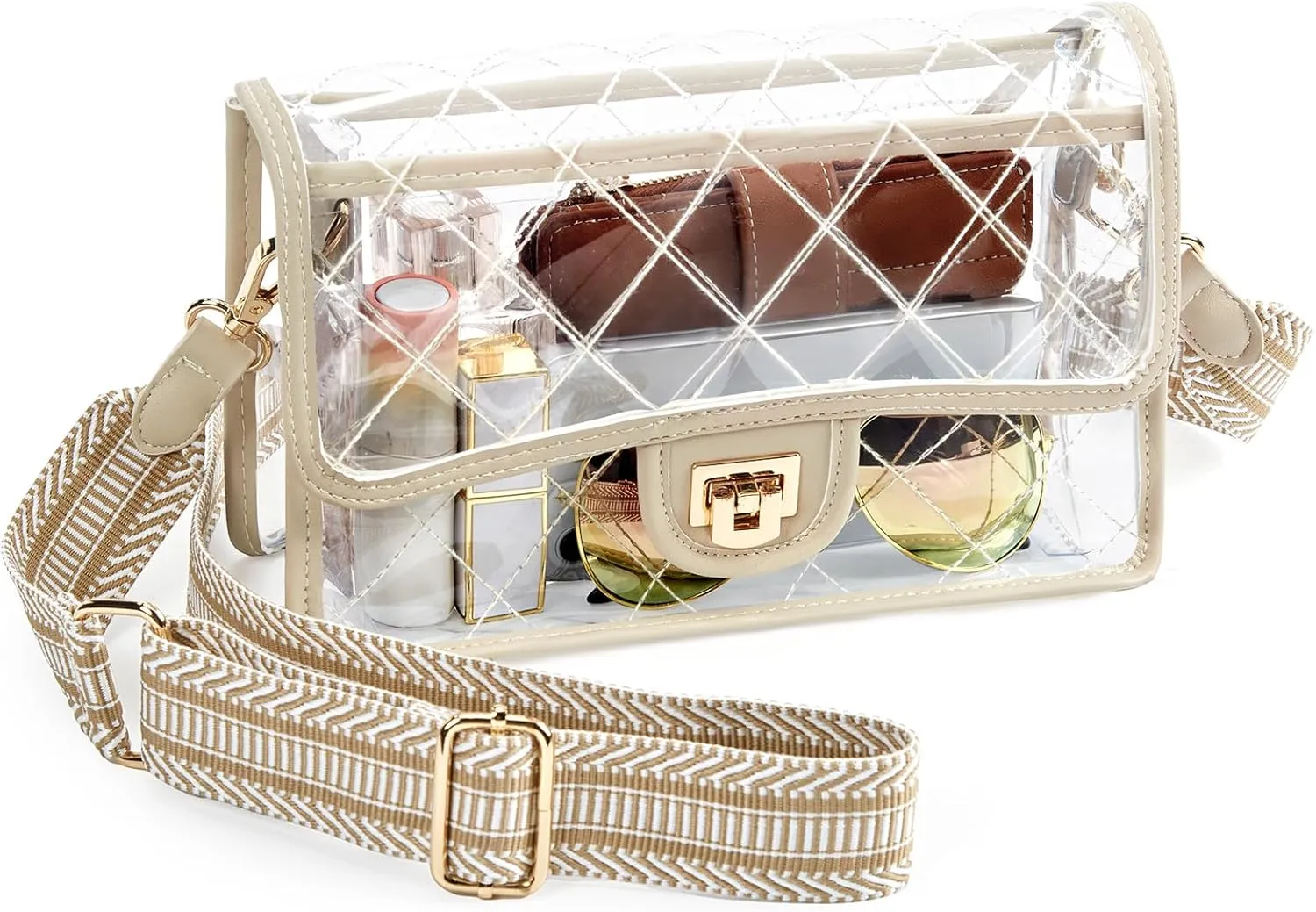 Missnine Clear Bag for Stadium Events Clear Crossbody Purse Stadium Approved Women Transparent Shoulder Bag for Concerts
