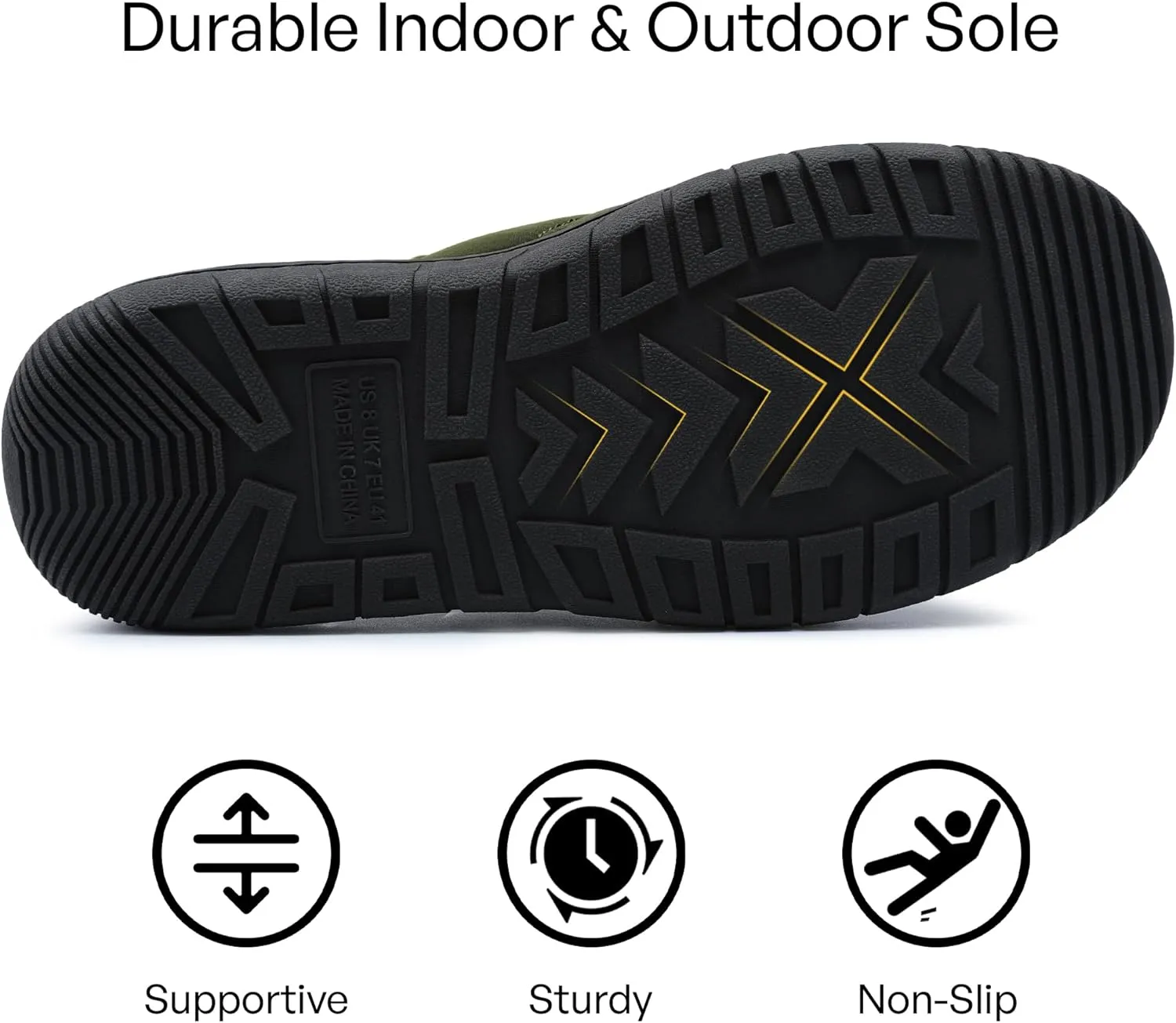 MIXIN Mens Slippers Indoor Outdoor Comfy Slip On Memory Foam House Shoes