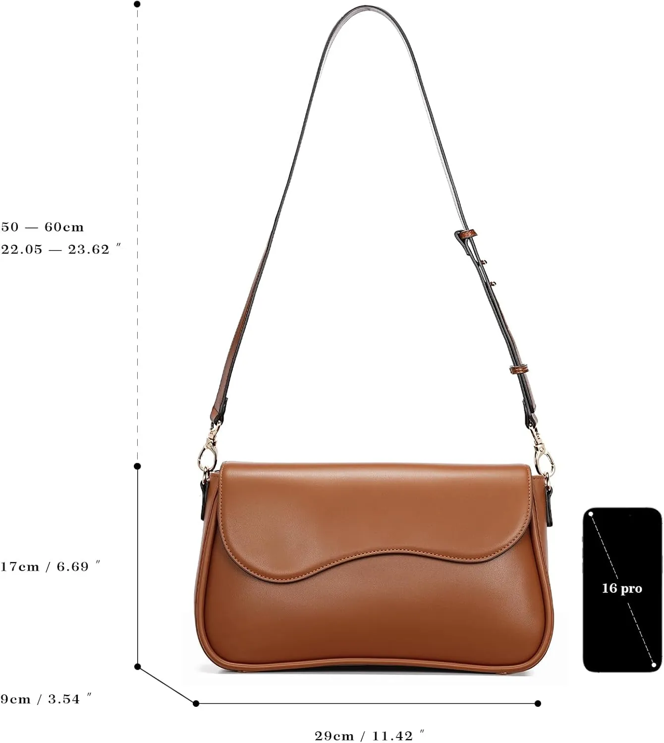 molshine Women's Crossbody Bag, PU Leather Square Flapover Shoulder Bags, Stylish Flip Cover Mailman Bag Tote Purses Satchel