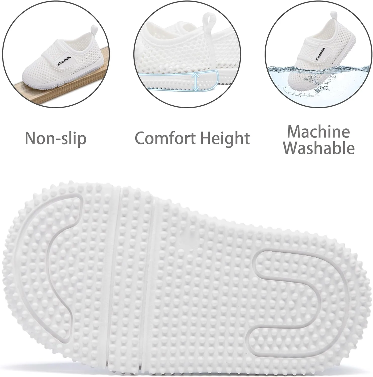 MORENDL Toddler Water Shoes Baby Breathable Mesh Non-Slip Sandals Quick Dry Lightweight Beach Barefoot Shoes