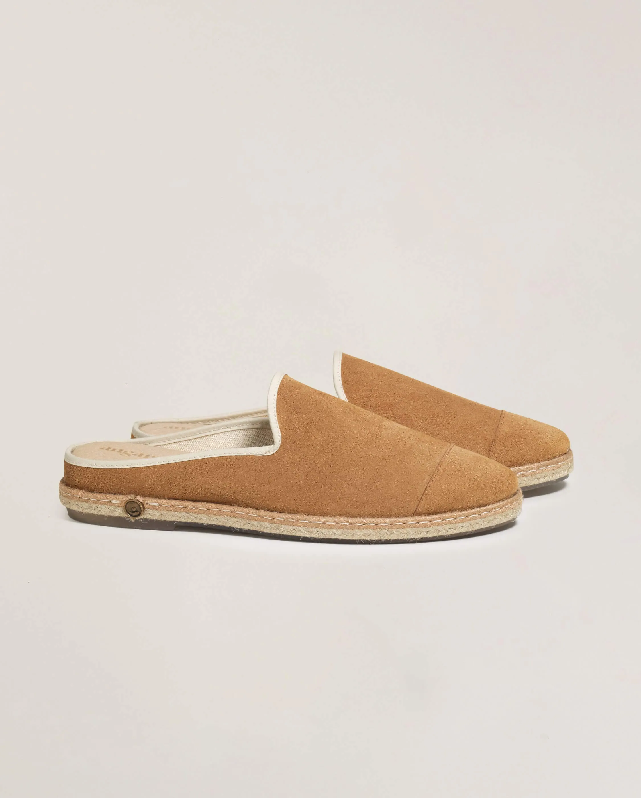 Mule d'été homme cuir, camel