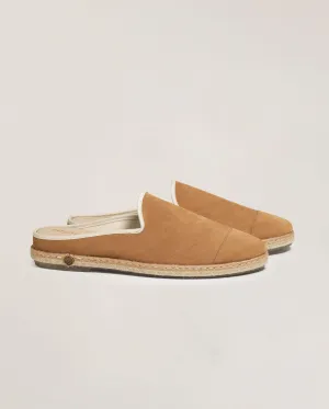 Mule d'été homme cuir, camel