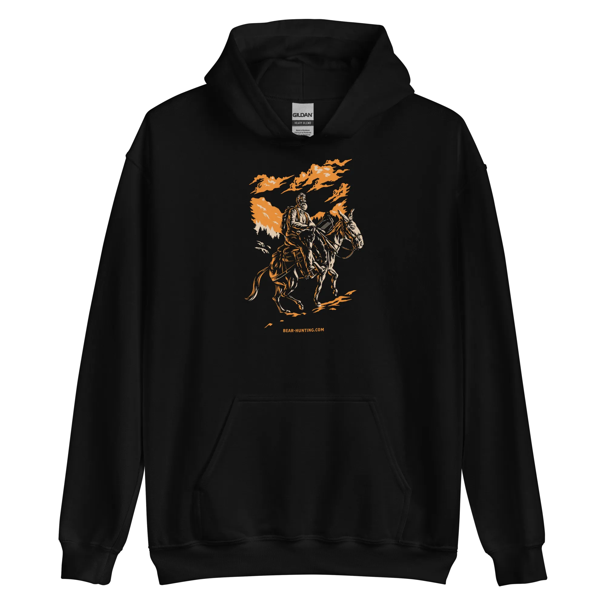 Mule Riding Bear Hunter Unisex Hoodie