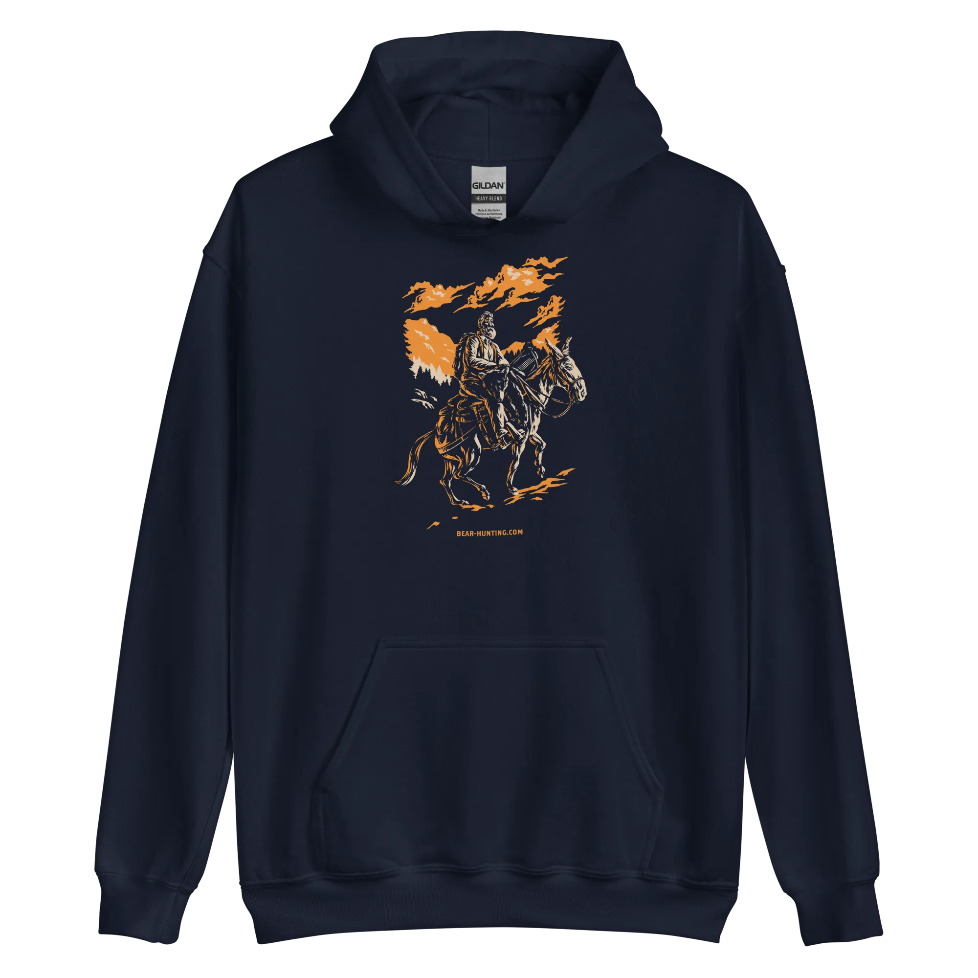Mule Riding Bear Hunter Unisex Hoodie
