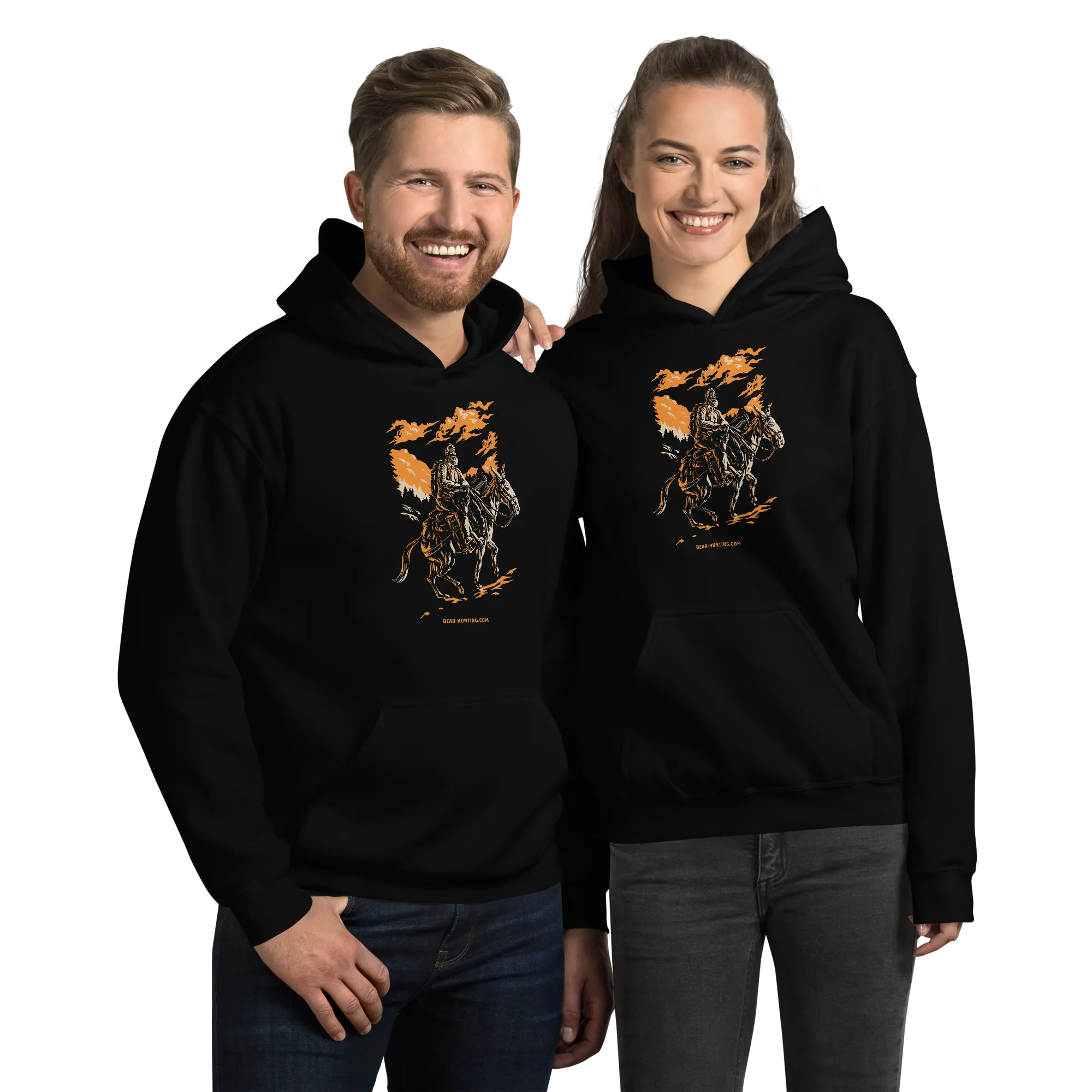 Mule Riding Bear Hunter Unisex Hoodie
