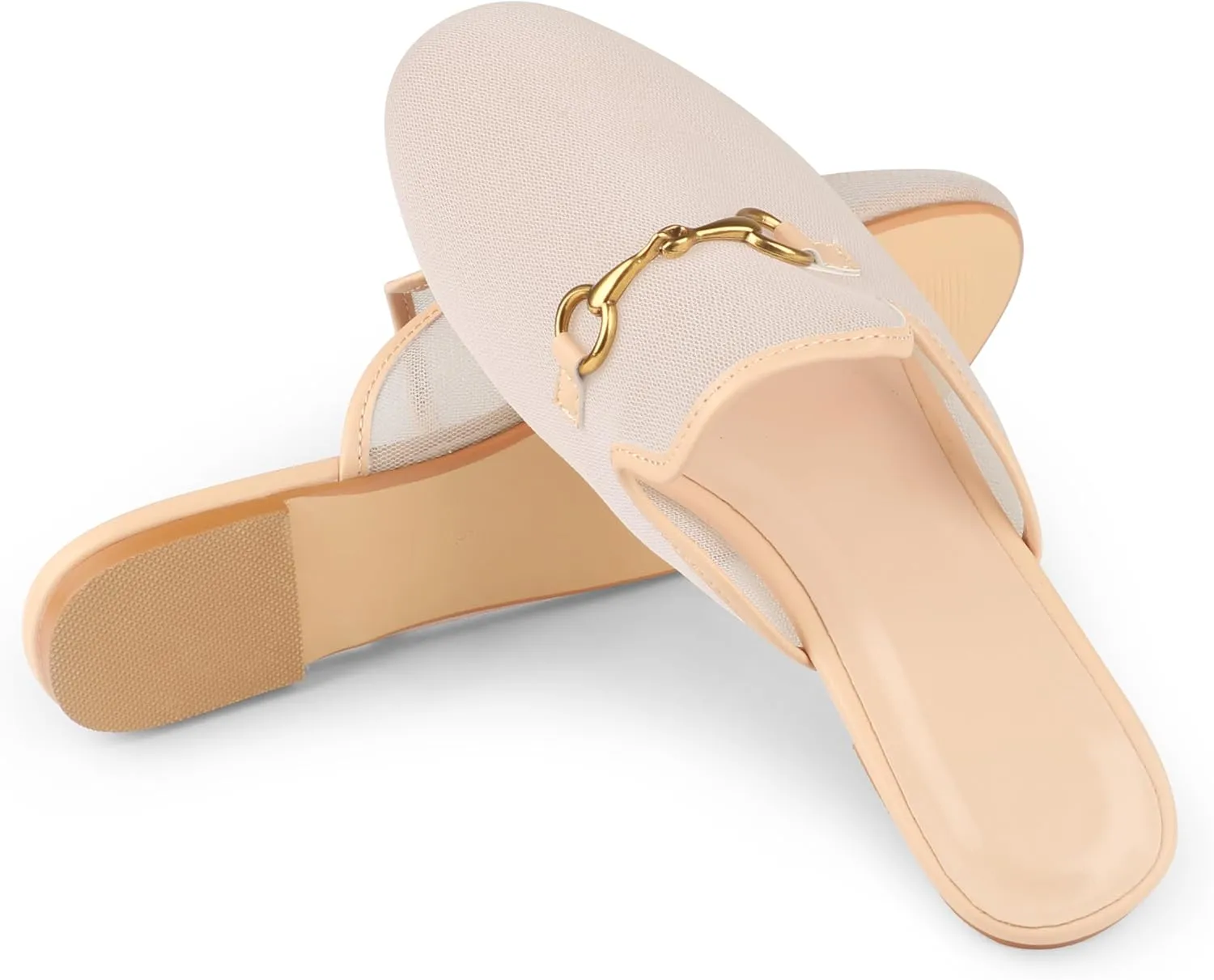Mules for Women, Round Toe Backless Slip On Mule Flats Loafers Backless Faux Fur Slides Mules Shoes