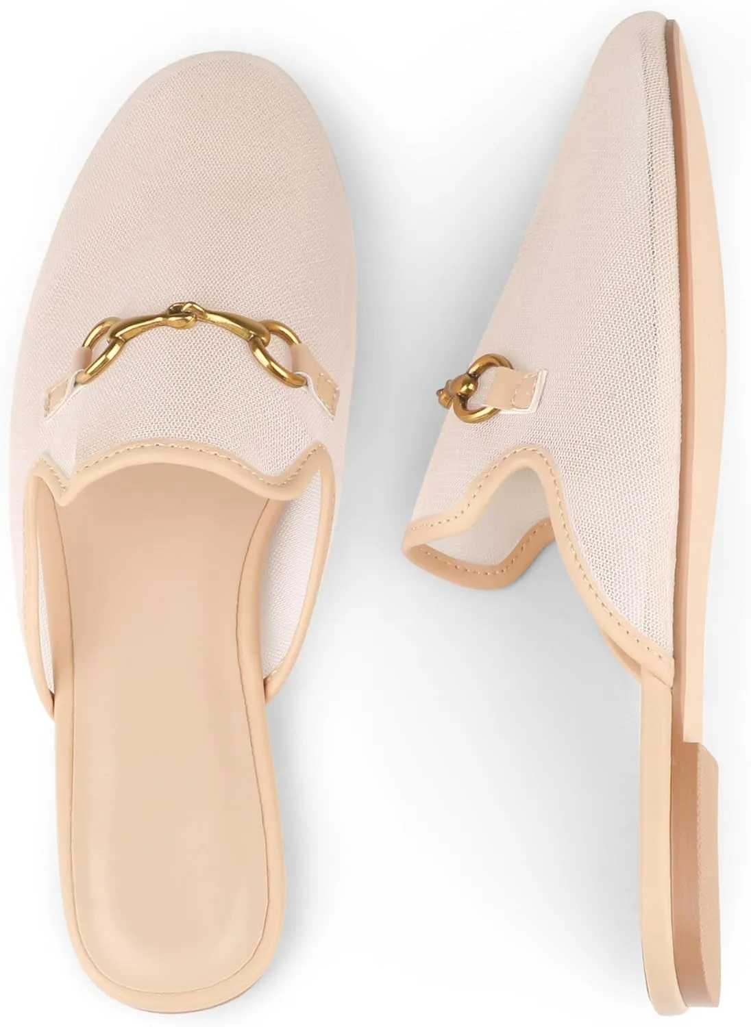 Mules for Women, Round Toe Backless Slip On Mule Flats Loafers Backless Faux Fur Slides Mules Shoes