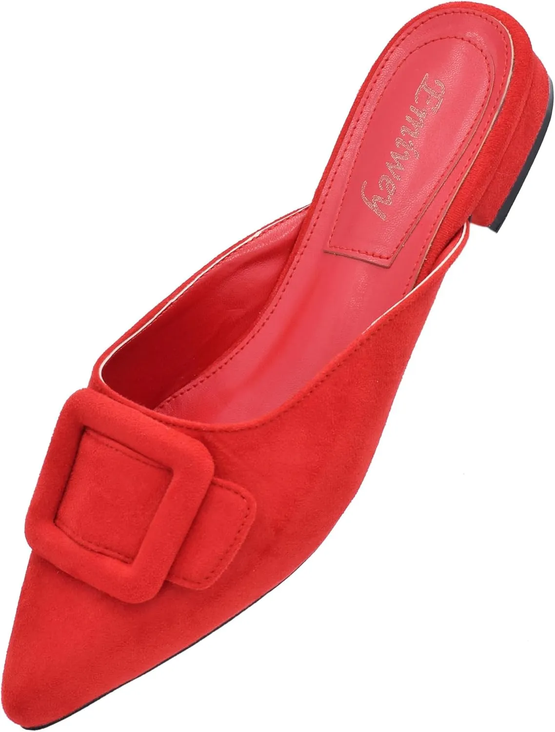 Mules for Women,Slingback Buckle Flat Mules Pointed Toe Slide Shoes