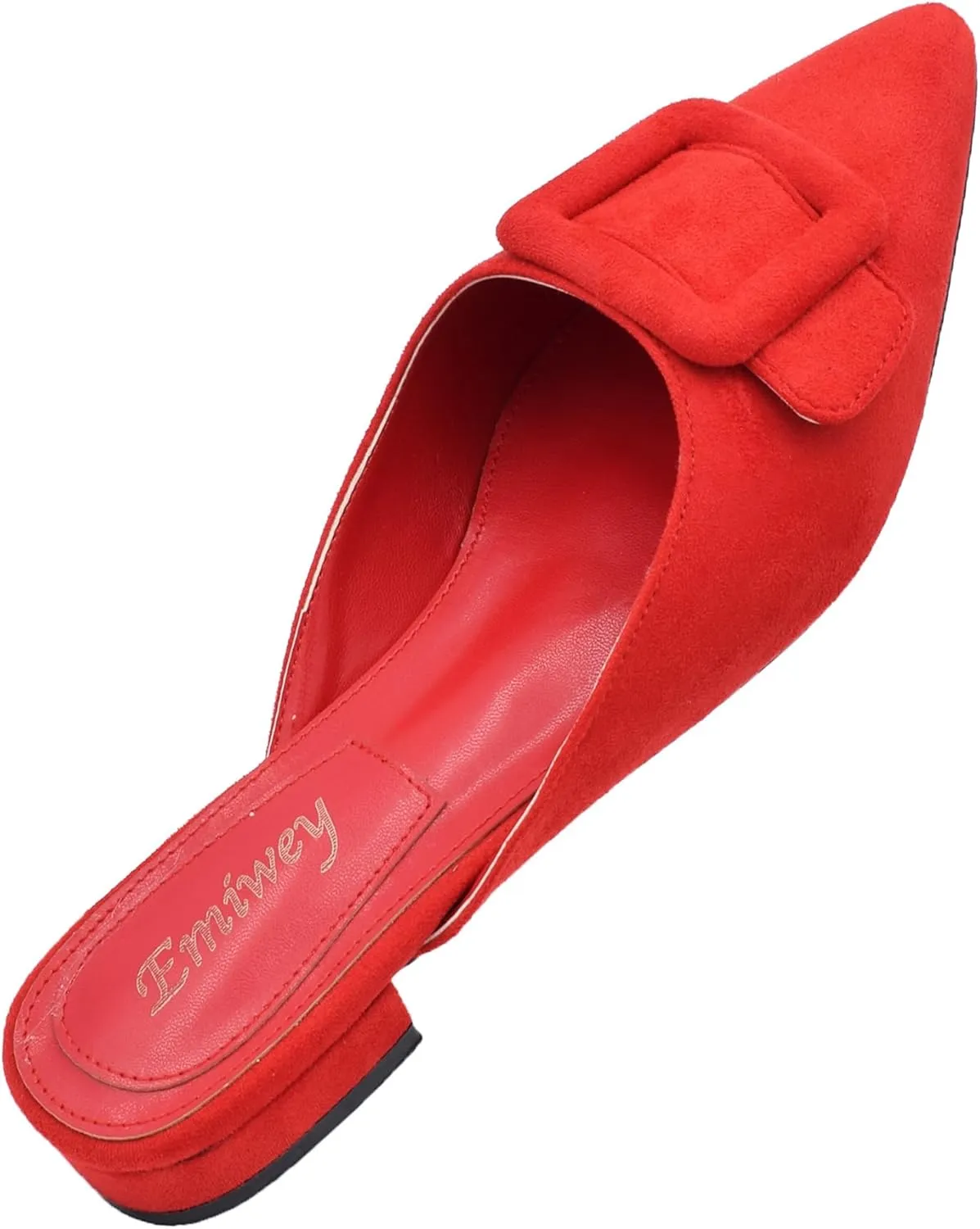 Mules for Women,Slingback Buckle Flat Mules Pointed Toe Slide Shoes