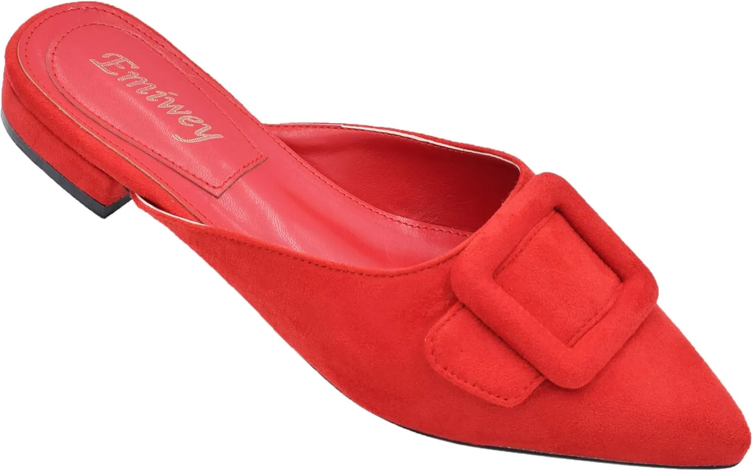 Mules for Women,Slingback Buckle Flat Mules Pointed Toe Slide Shoes
