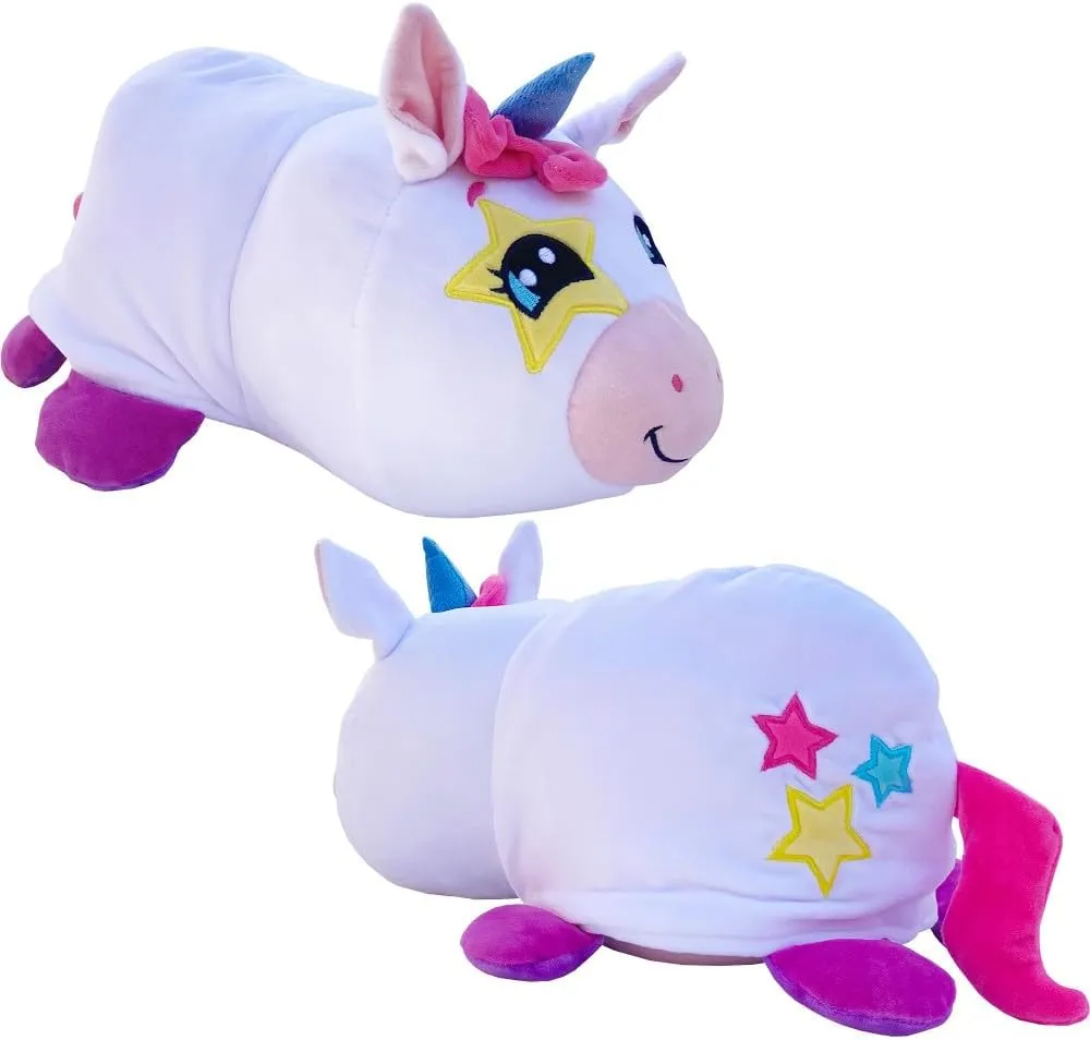 Mushmillow - Lovey Unicorn to Aster Unicorn - 2-in-1 Plush, w/Bonus Baby
