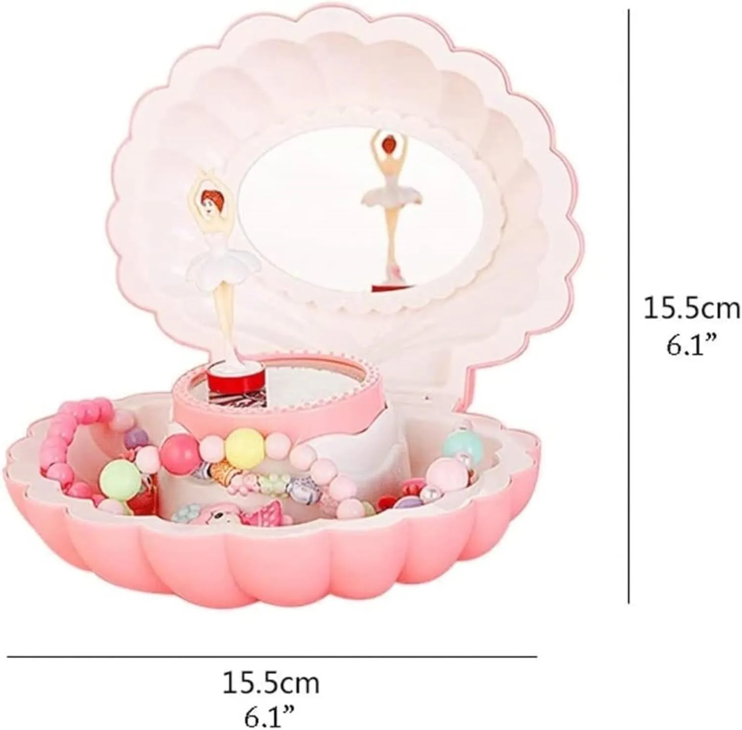 Music Box Colorful Flash Shell Music Box Girl's Musical Jewelry Storage Box with Ballerina Music Jewelry Box. Gift for Lover Gifts