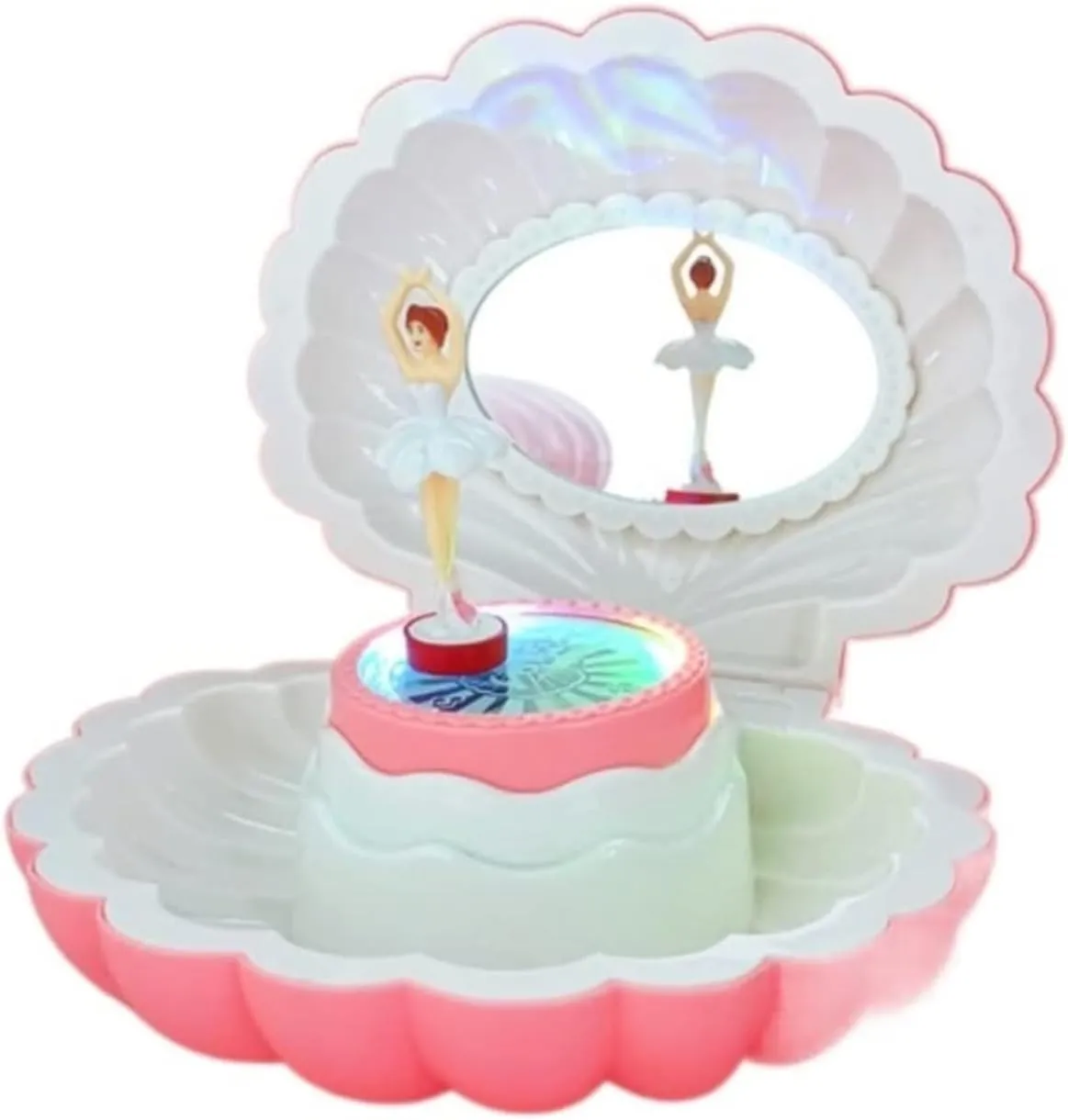 Music Box Colorful Flash Shell Music Box Girl's Musical Jewelry Storage Box with Ballerina Music Jewelry Box. Gift for Lover Gifts