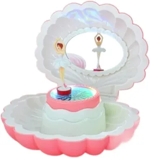 Music Box Colorful Flash Shell Music Box Girl's Musical Jewelry Storage Box with Ballerina Music Jewelry Box. Gift for Lover Gifts