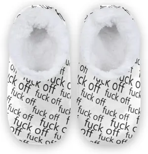 Naanle Women's Fuzzy Fur Fuck Off Comfy Fleece Bedroom Shoes Home Slippers