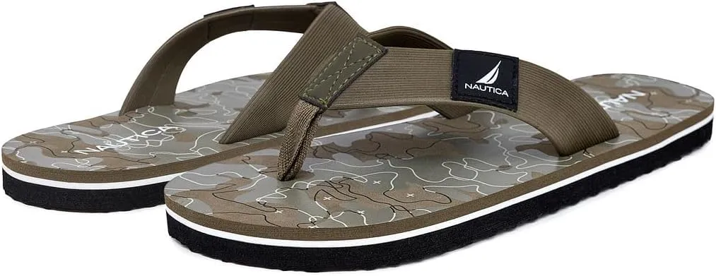 Nautica Men's Flip Flop, Beach Sandal, Boat Slide, Water Slippers