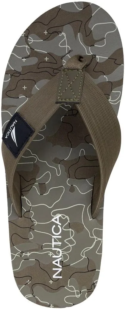 Nautica Men's Flip Flop, Beach Sandal, Boat Slide, Water Slippers
