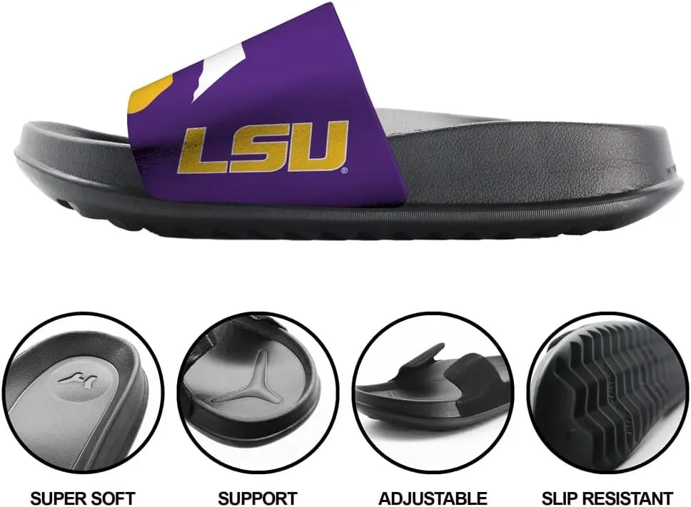 NCAA Unisex Adult Slides College Wordmark Adjustable Flip Flop Sandals Collection