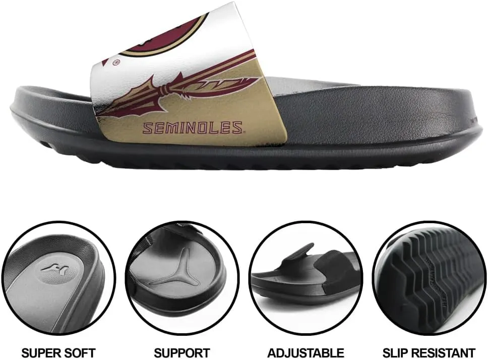 NCAA Unisex Adult Slides Team Design Adjustable Flip Flop Sandals Collection