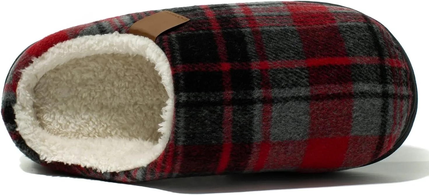 NewDenBer Women's Cozy Memory Foam Slippers Soft Fleece Lined Slip on Indoor Outdoor House Shoes