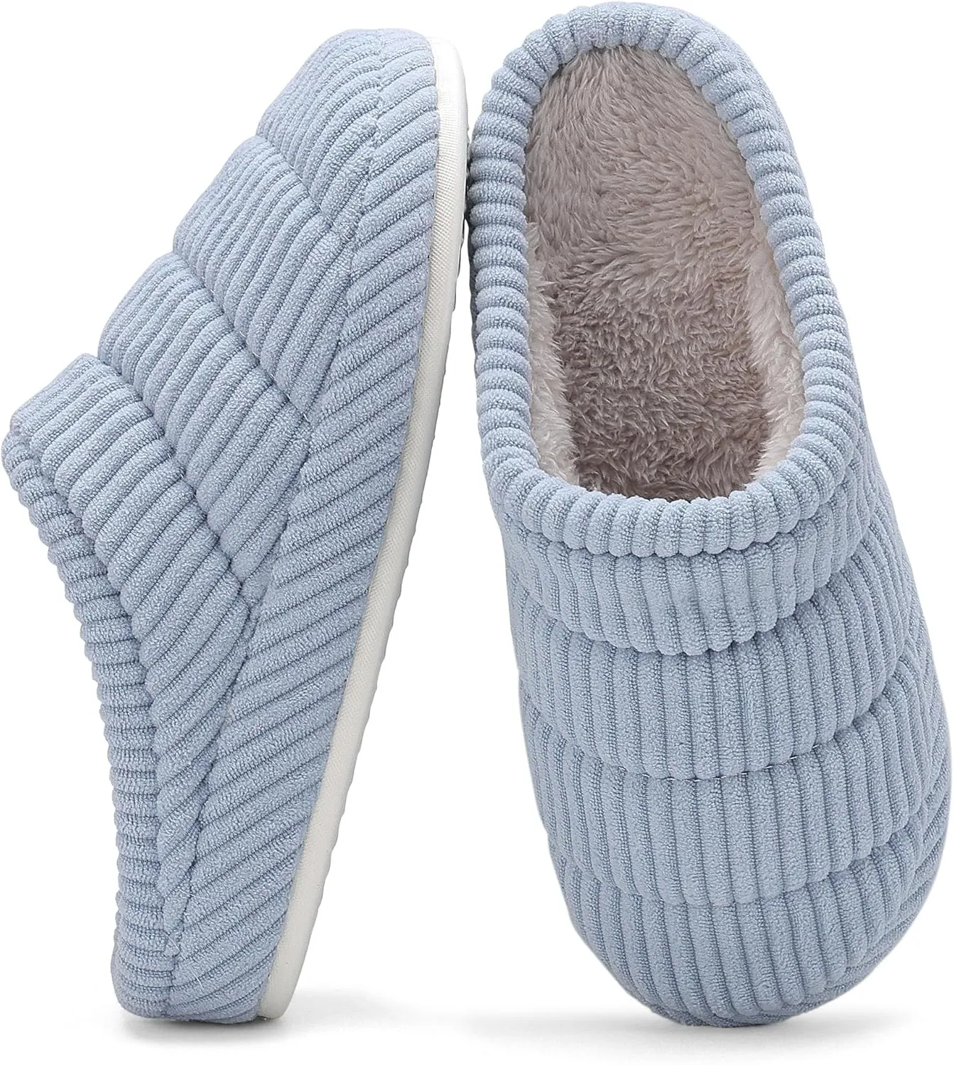NineCiFun Women's Fuzzy House Slippers Corduroy Memory Foam Warm Slip On Slippers Comfy Bedroom Indoor Outdoor Shoes
