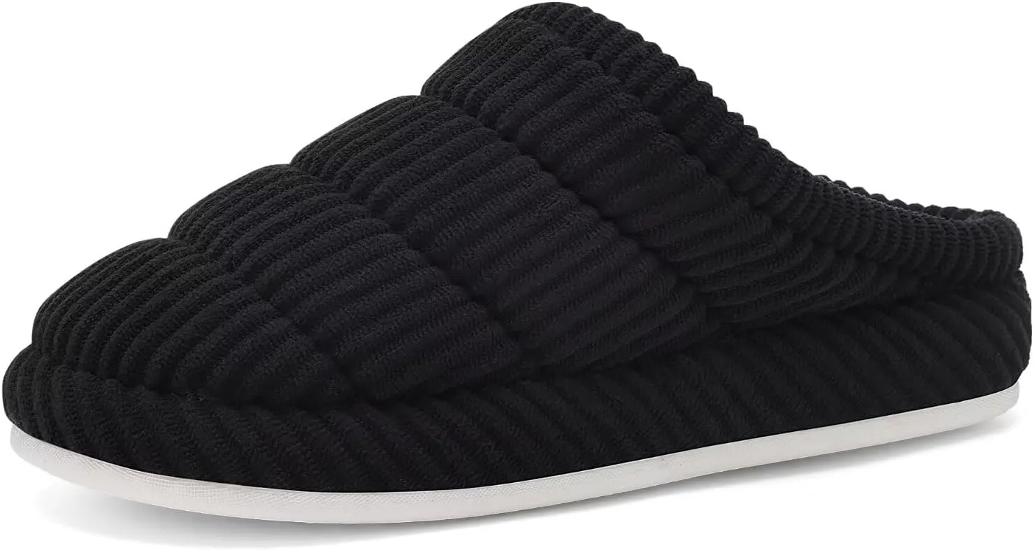 NineCiFun Women's Fuzzy House Slippers Corduroy Memory Foam Warm Slip On Slippers Comfy Bedroom Indoor Outdoor Shoes