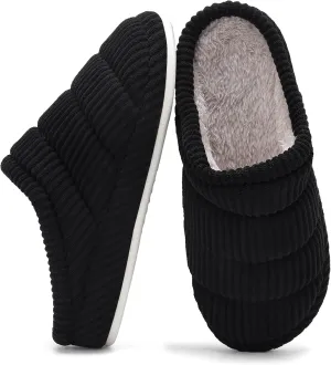 NineCiFun Women's Fuzzy House Slippers Corduroy Memory Foam Warm Slip On Slippers Comfy Bedroom Indoor Outdoor Shoes