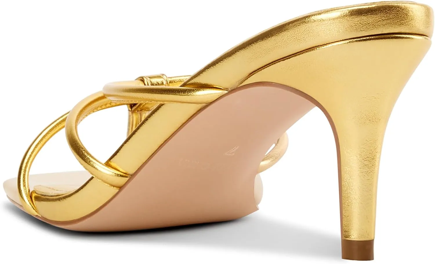 NobleOnly Womens Strappy Kitten Heels Square Open Toe Thong Heels Flip Flop Heels Dress Prom Slip-on Mule Heels 2.6 Inches Heels