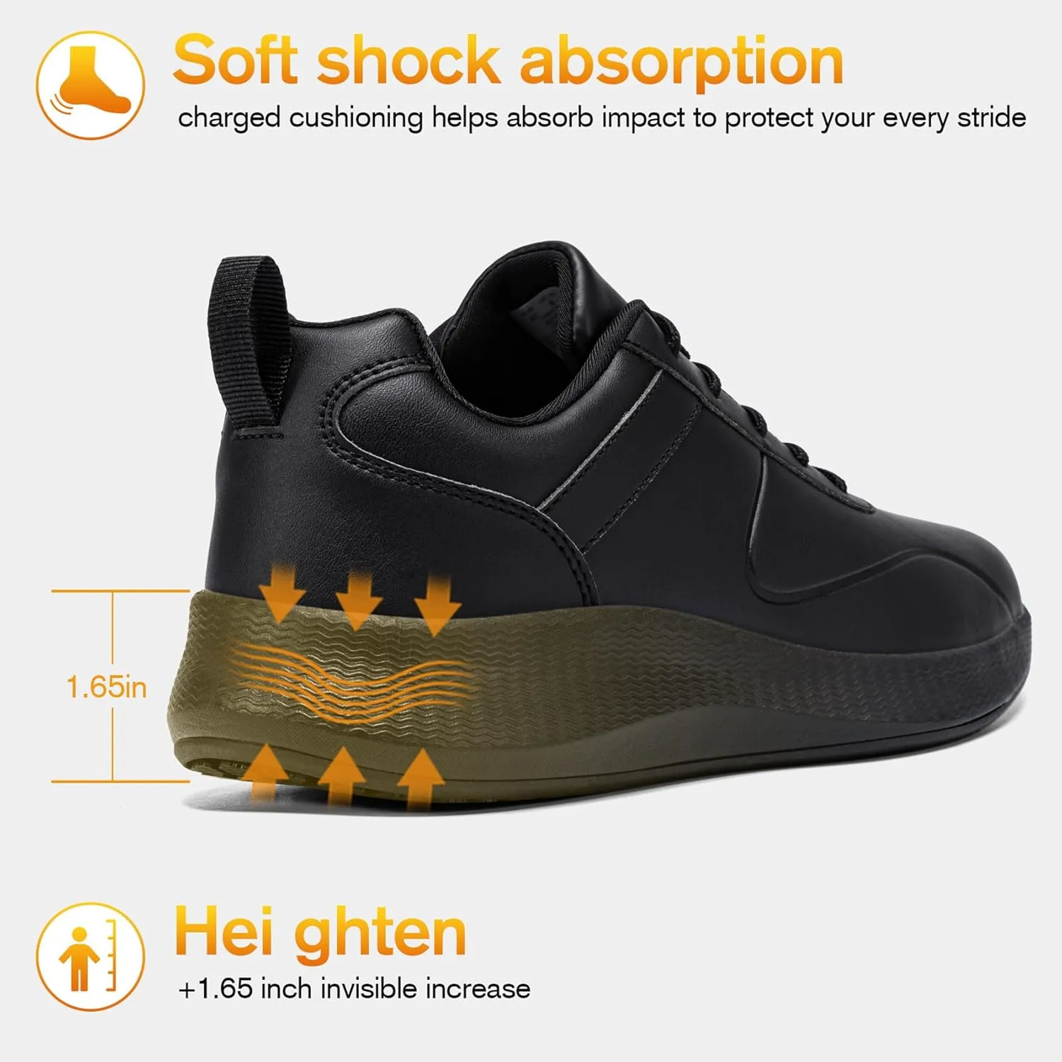 Non Slip Work Shoes for Mens Slip On Sneakers Waterproof Chef Kitchen Shoe Comfortable Slip Resistant Restaurant Footwear Hombre Zapatos de Trabajo, Black